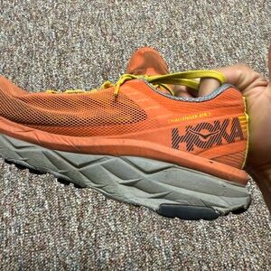 Hoka Orange Yellow Athletic Shoes with Maximalist Cushioning
